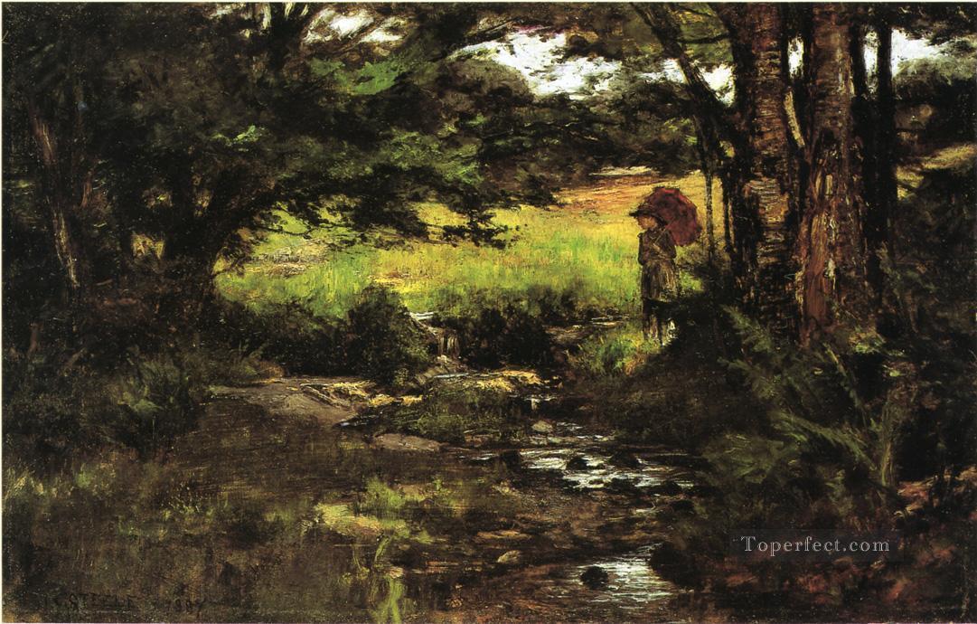 Brook in Woods Theodore Clement Steele Oil Paintings